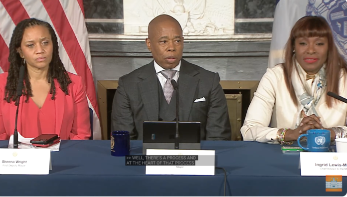 Mayor Eric Adams Holds In-Person Media Availability