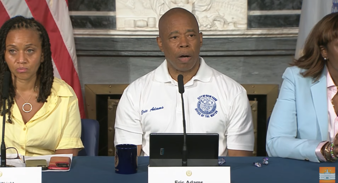 Mayor Eric Adams Holds In Person Media Availability
