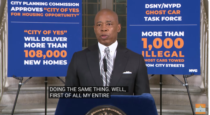 Mayor Eric Adams Holds In-Person Media Availability