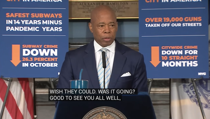 Mayor Eric Adams Holds In-Person Media Availability